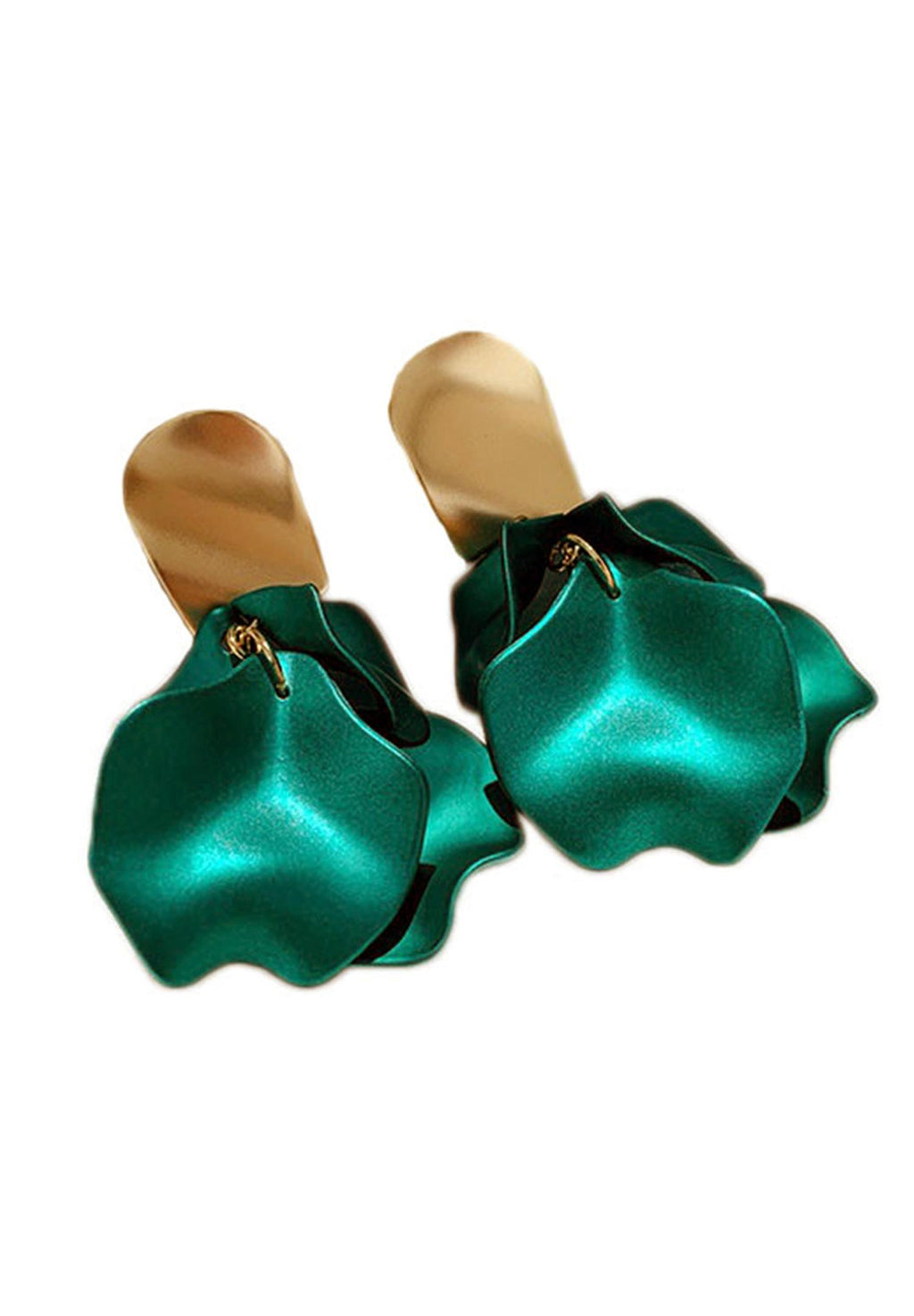 Pendientes de felpa con forma de pétalo