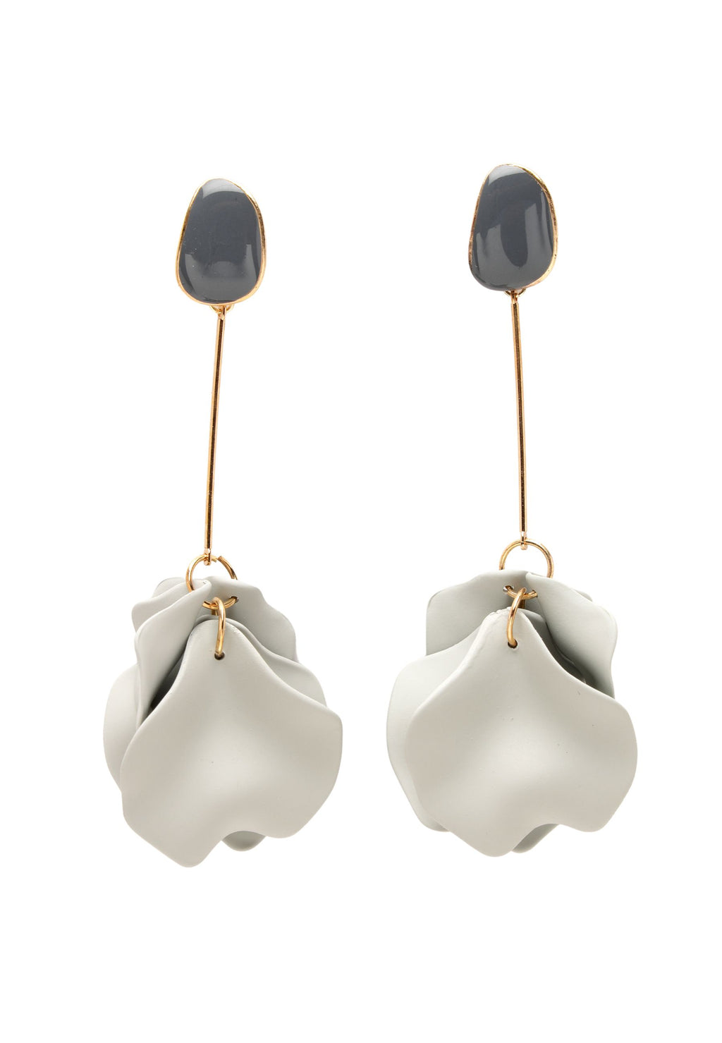 Pendientes Pétalos Gris