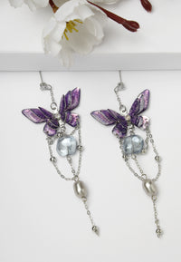 Boucles d'oreilles pendantes papillon