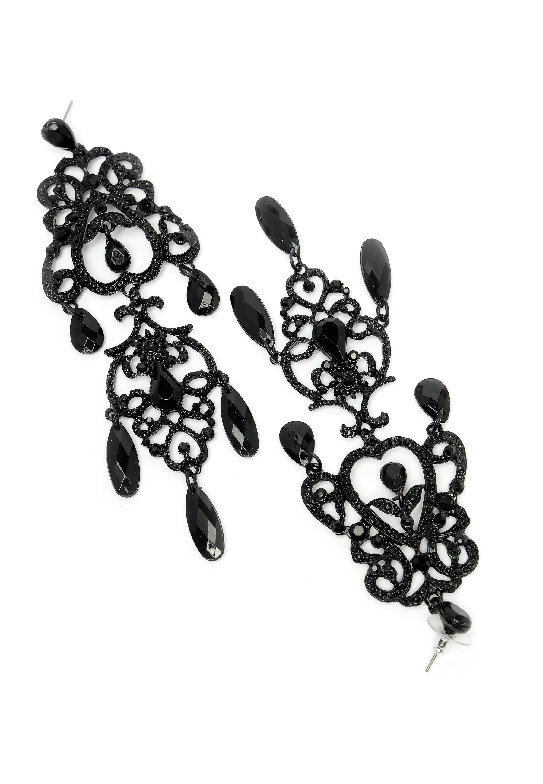 Boucles d'oreilles lustre chic noires