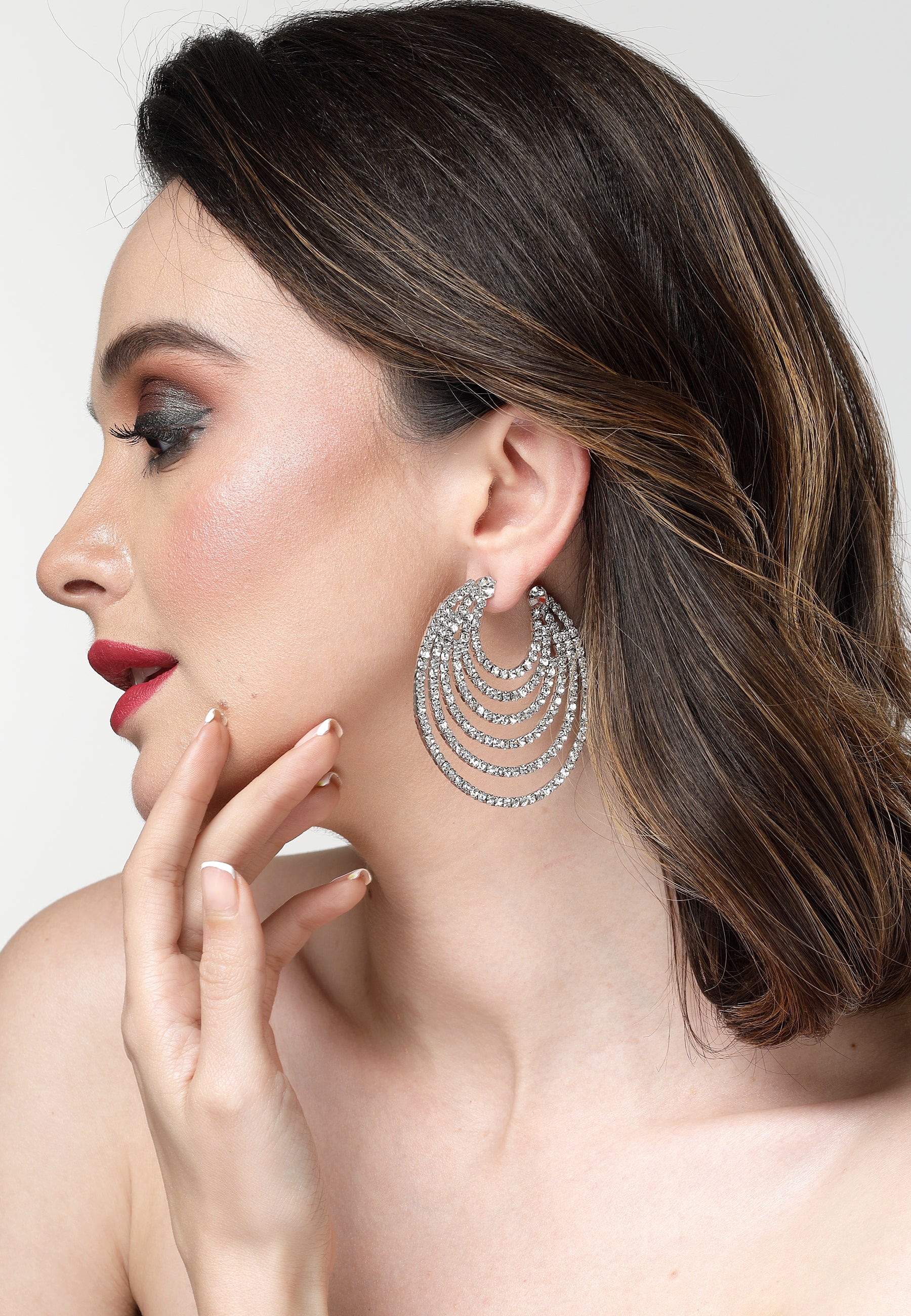 Silver-Coloured Cashew Chic Earrings