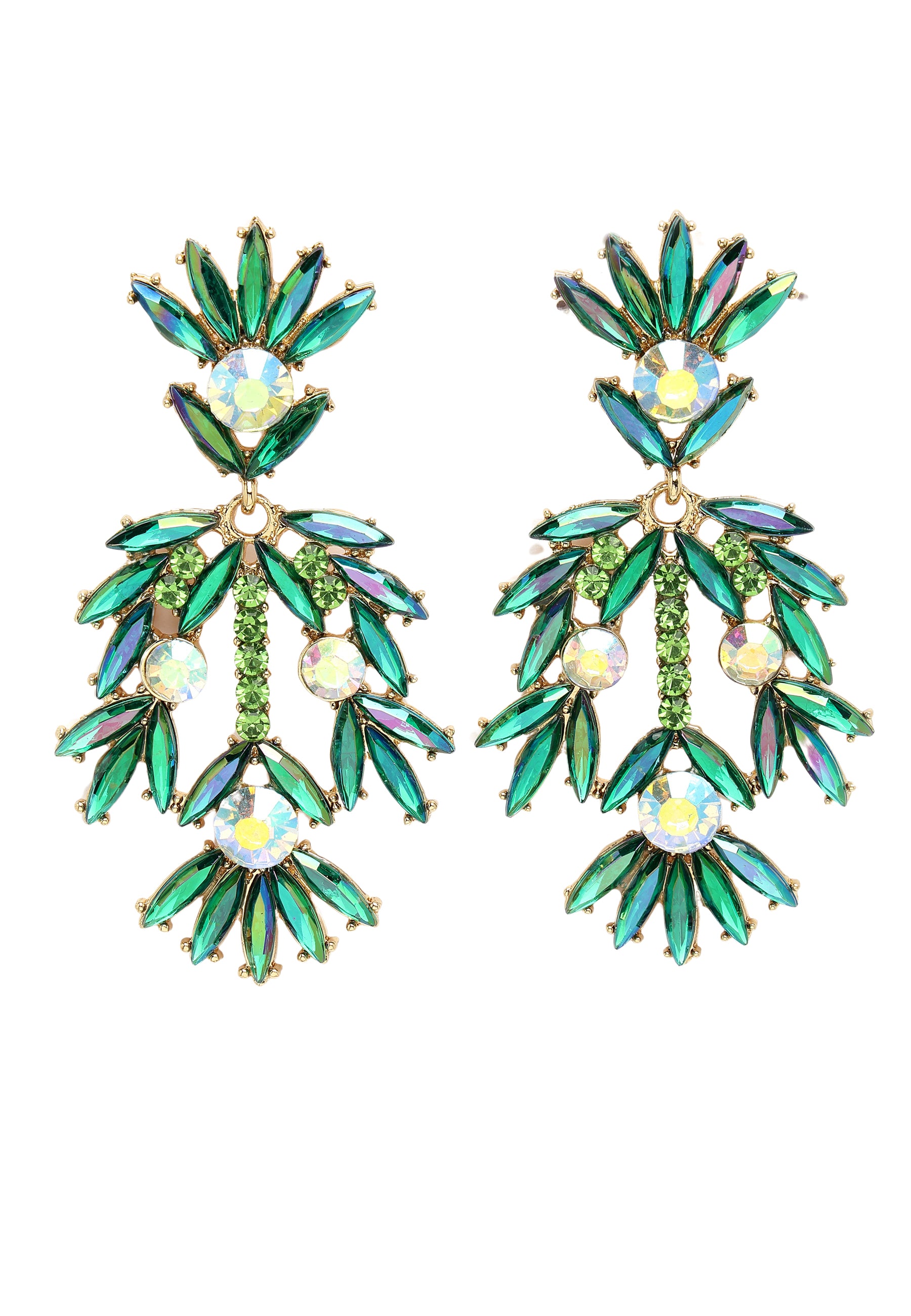 Boucles d'Oreilles Fantaisie Plume Florale