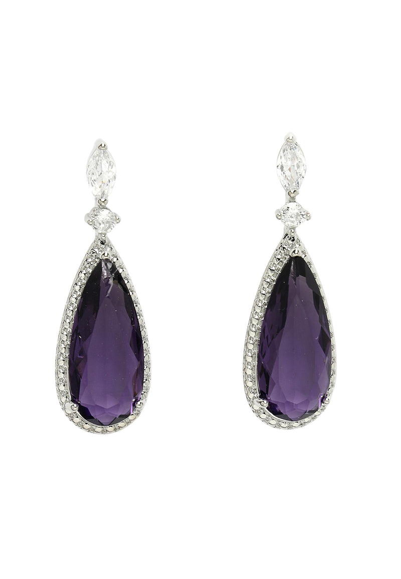 Boucles d'oreilles pendantes en cristal imitation amande