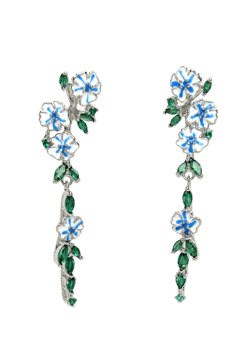 Boucles d’oreilles pendantes florales fantaisistes