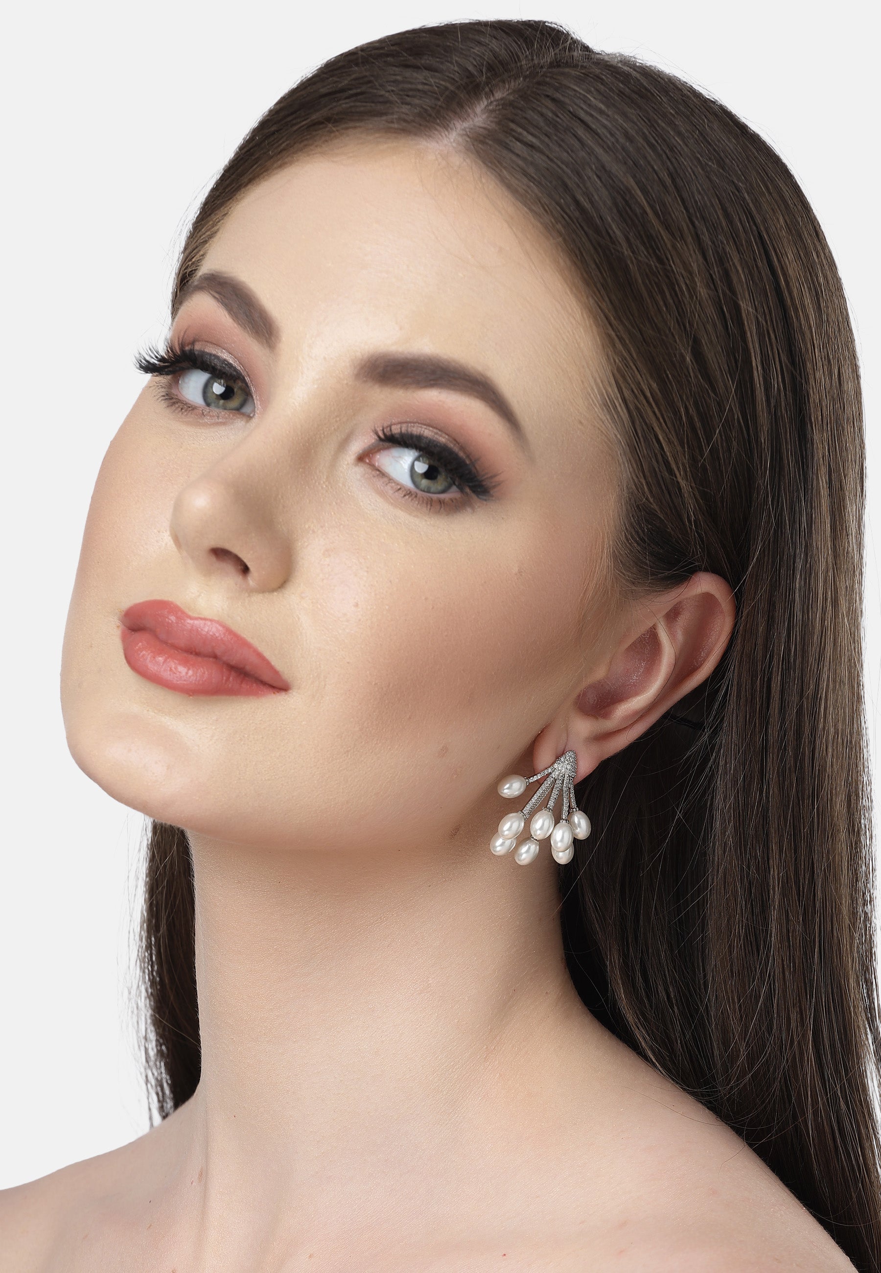 Zircon Cluster Drop Earrings