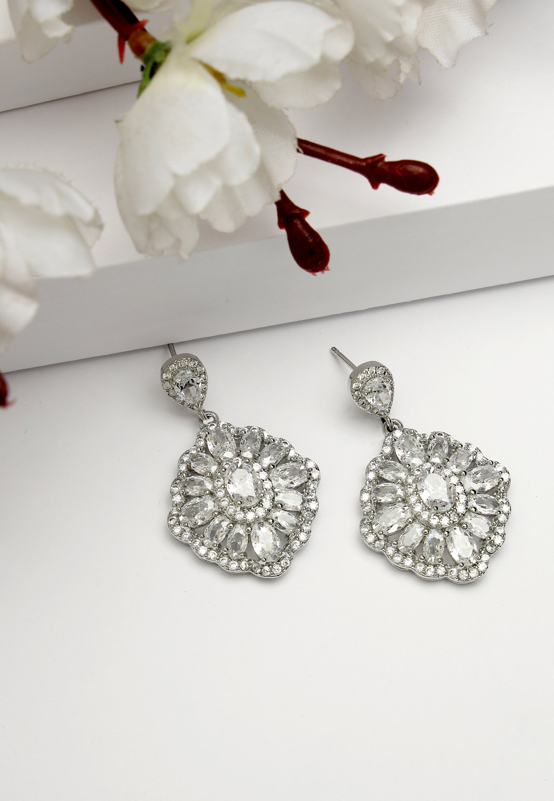 Cubic Zirconia Statement Earrings