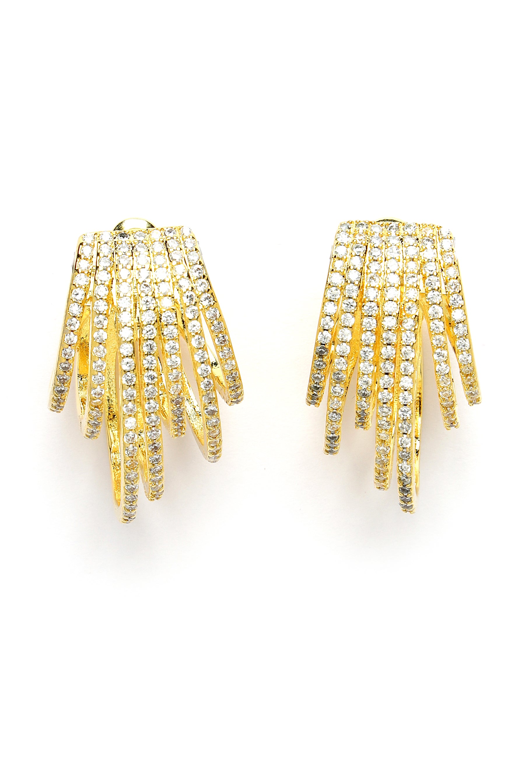 Cubic Zirconia Fringe Stud örhängen