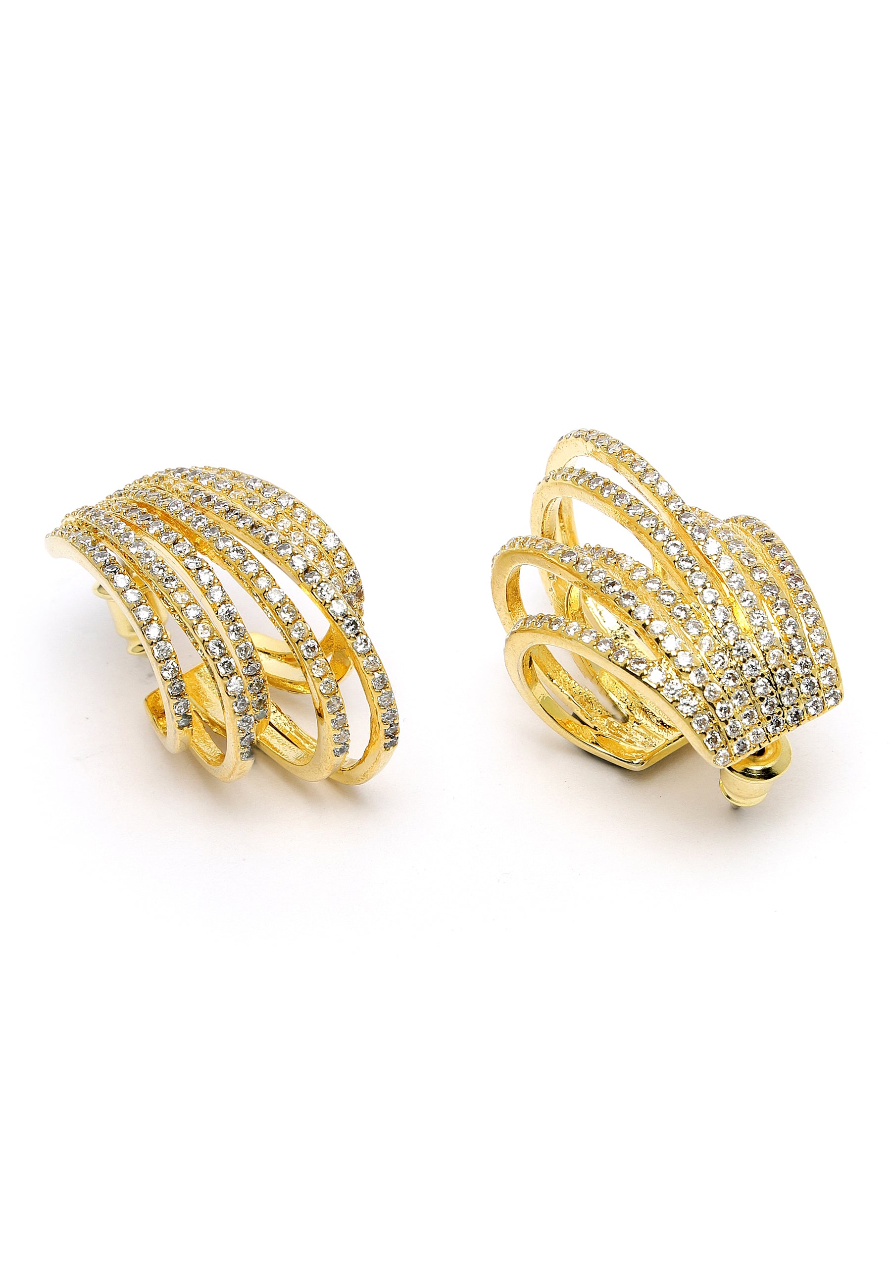 Cubic Zirconia Fringe Stud Earrings