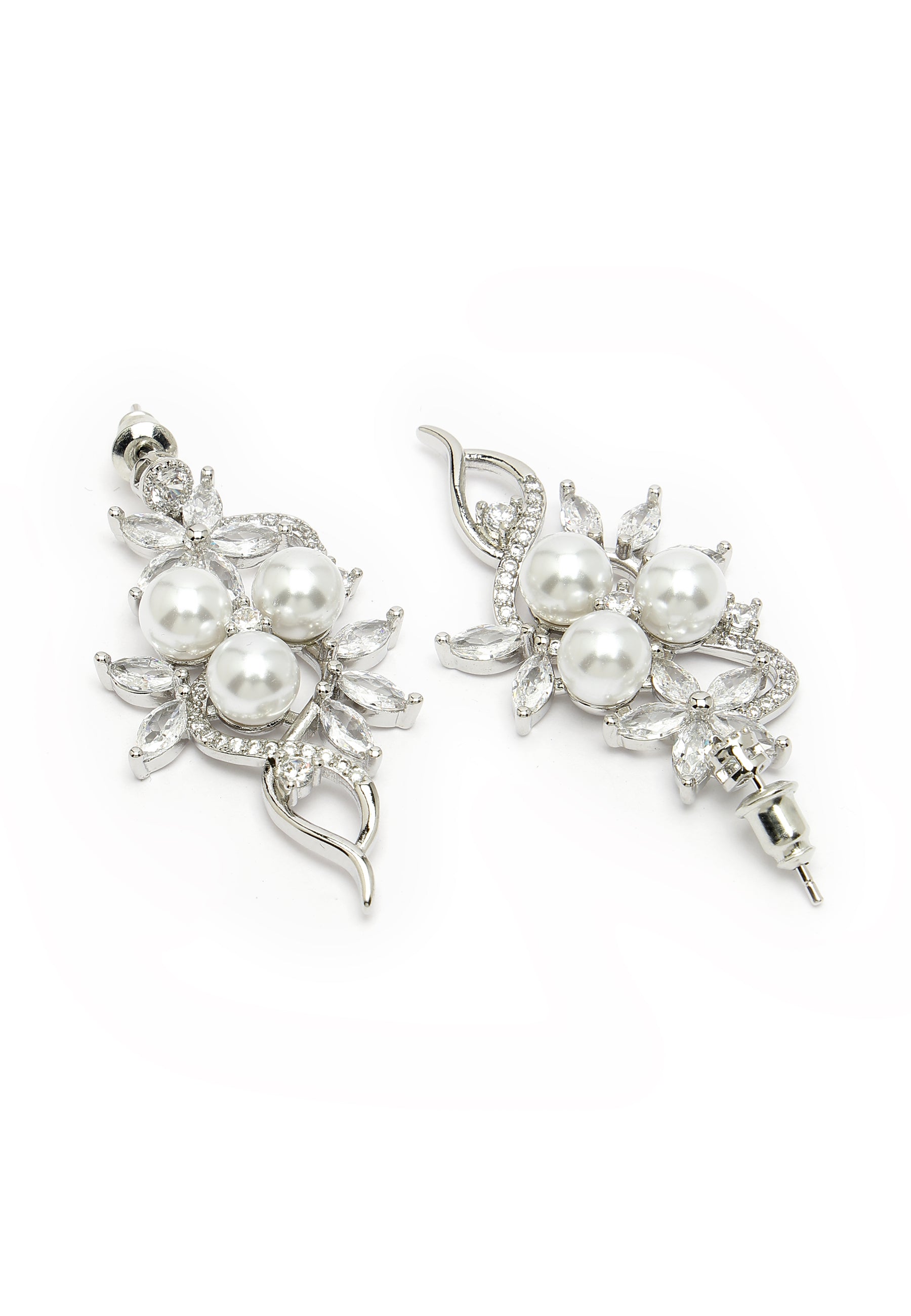 Zirconia Fashionable Floral Earrings