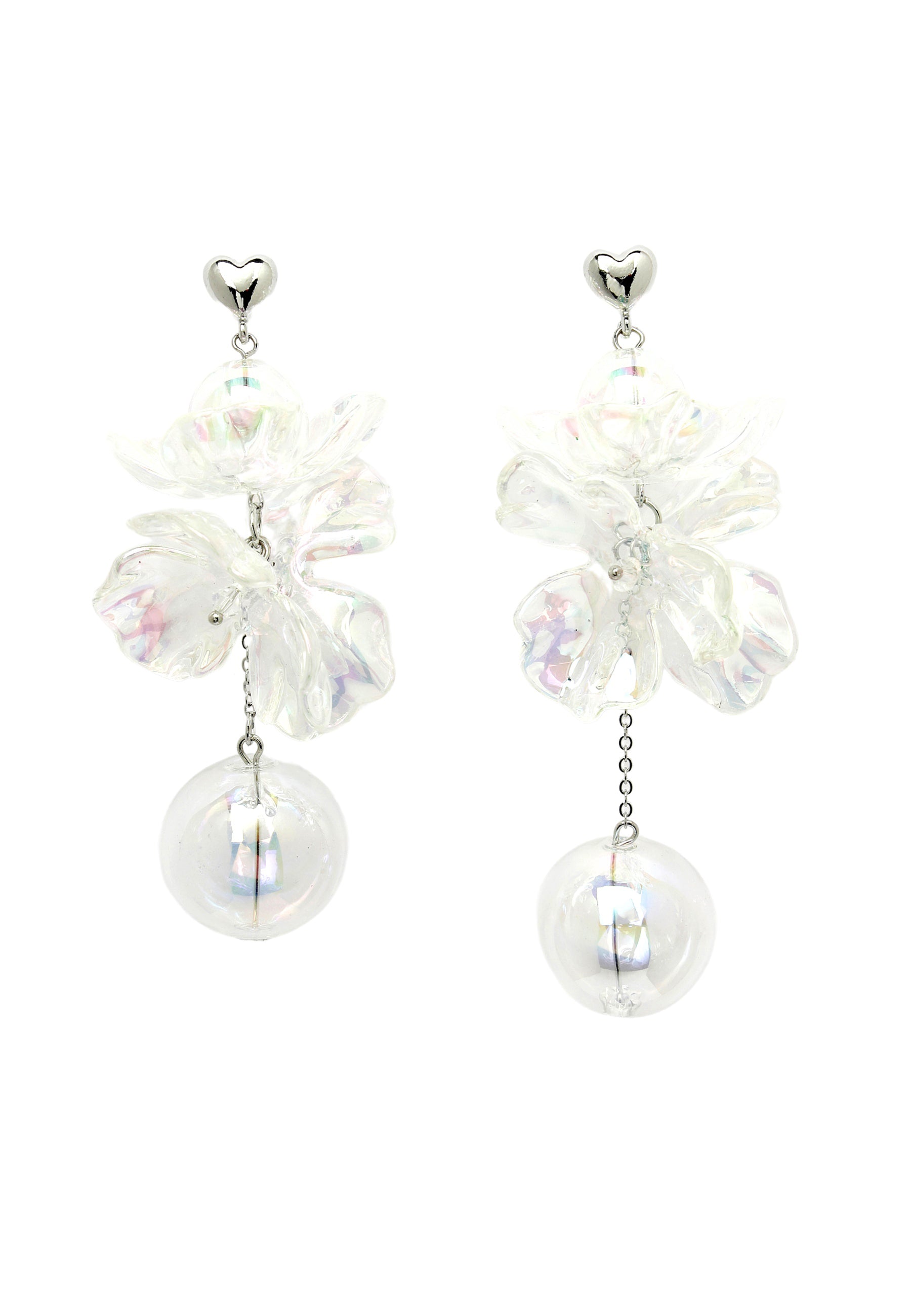 Máthair Pearl Floral Dgling Earrings