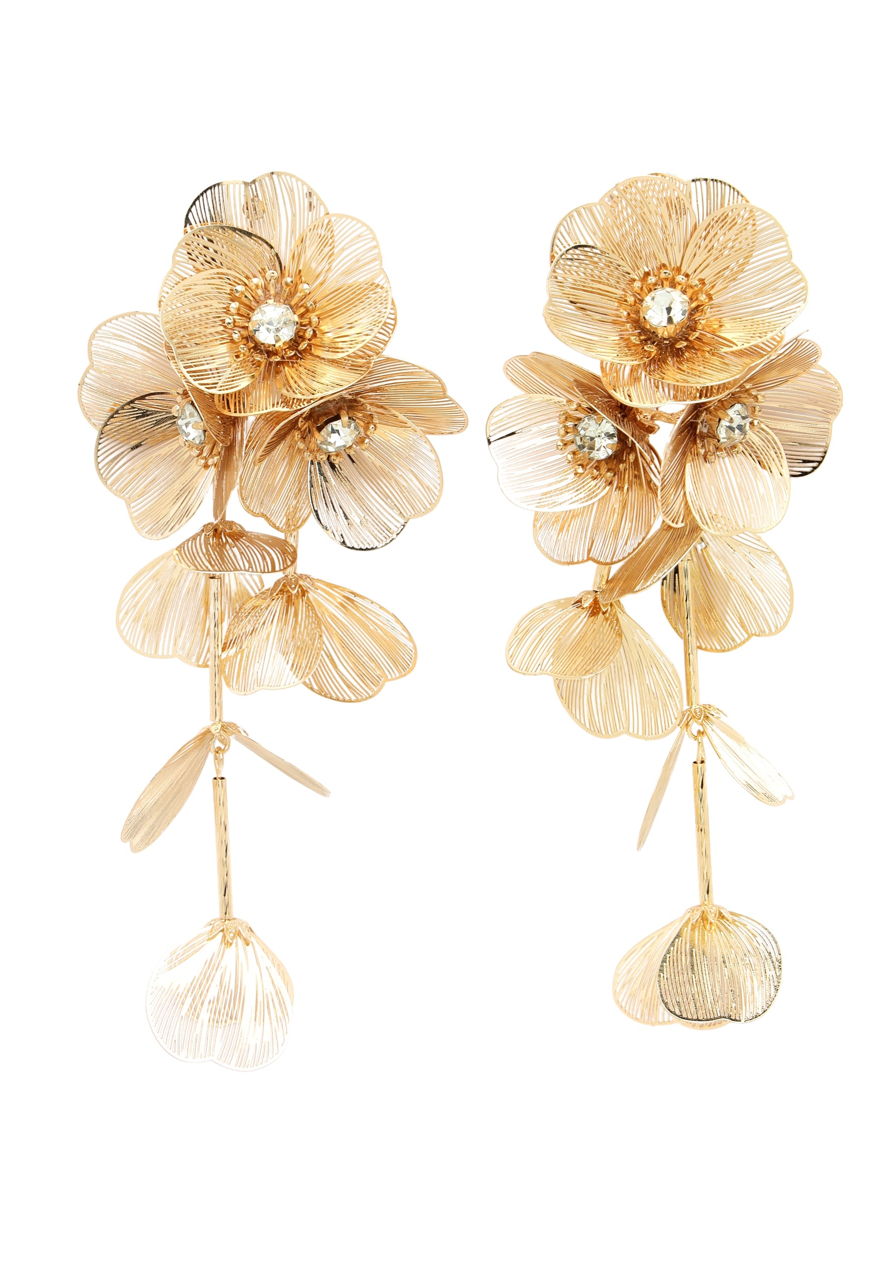 Boucles d'oreilles plaquées or à pampilles Crystal Bloom