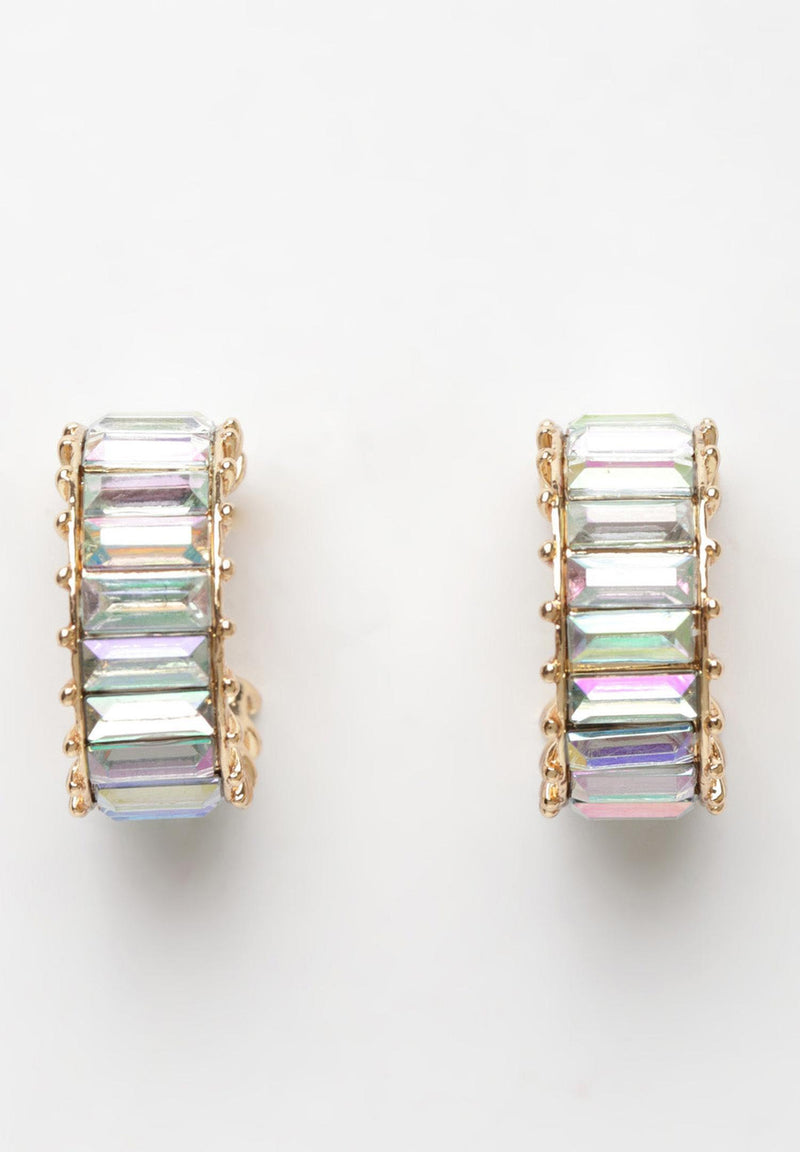 Gold Plated Crystal Bali Earrings