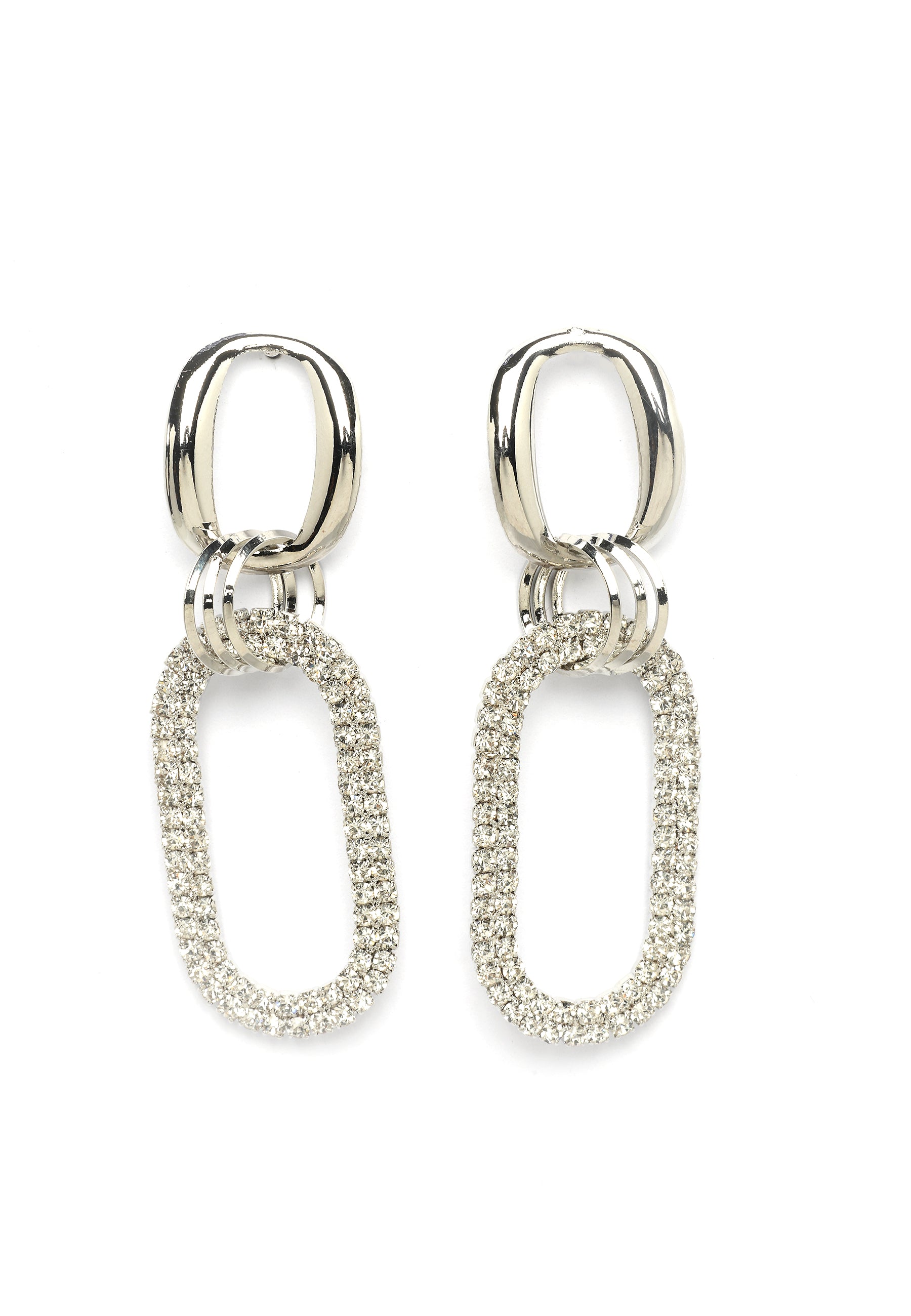 Oval sparkling Drop Earrings