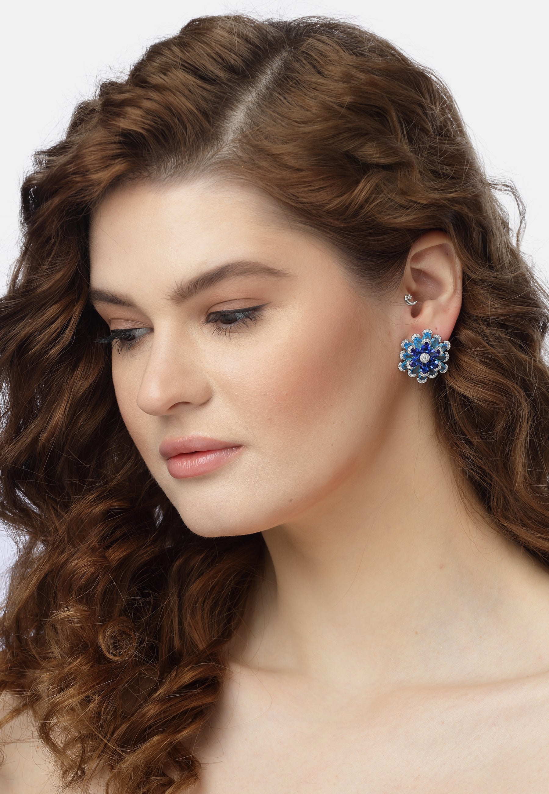 Radiant Blue Floral Earrings