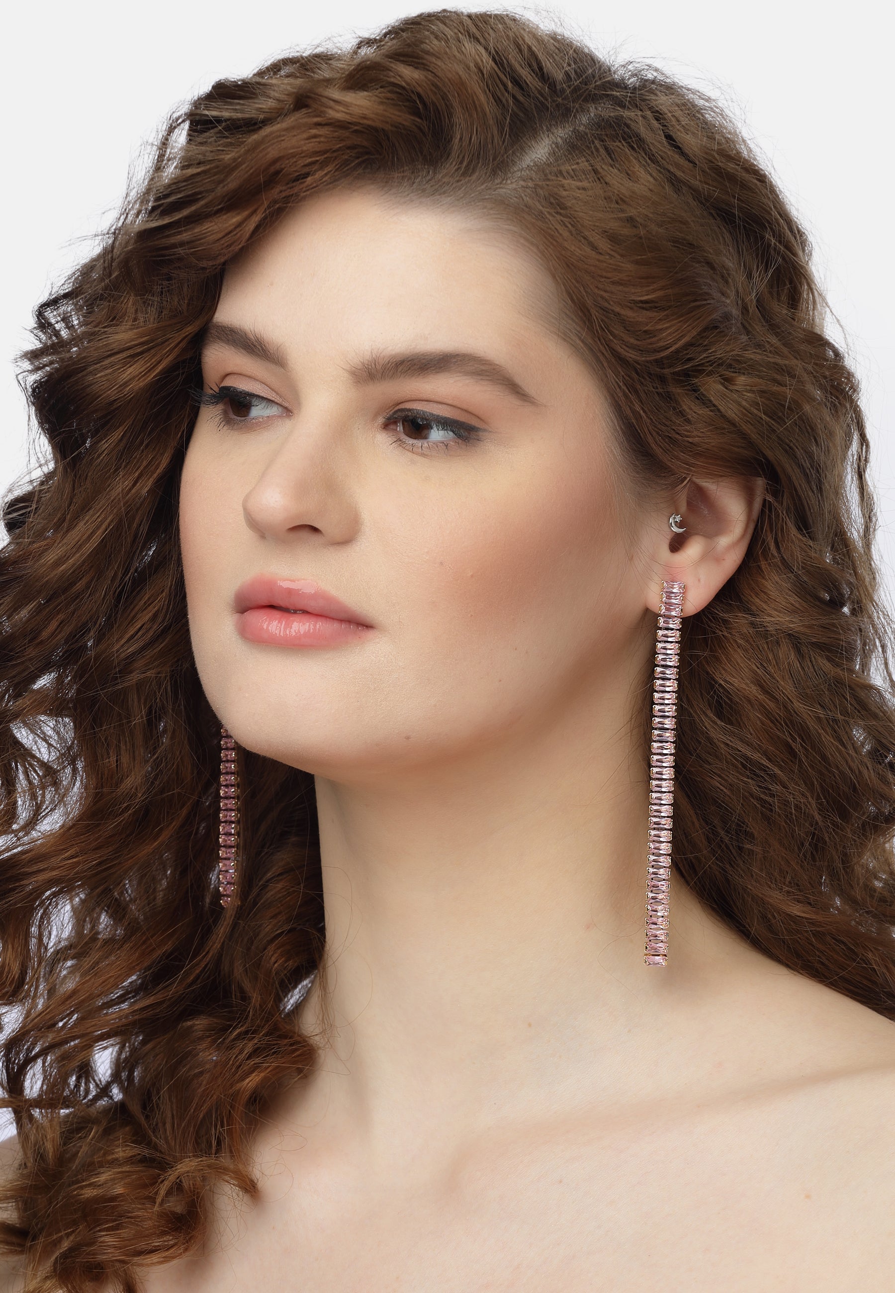 Pink Long Linear Earrings