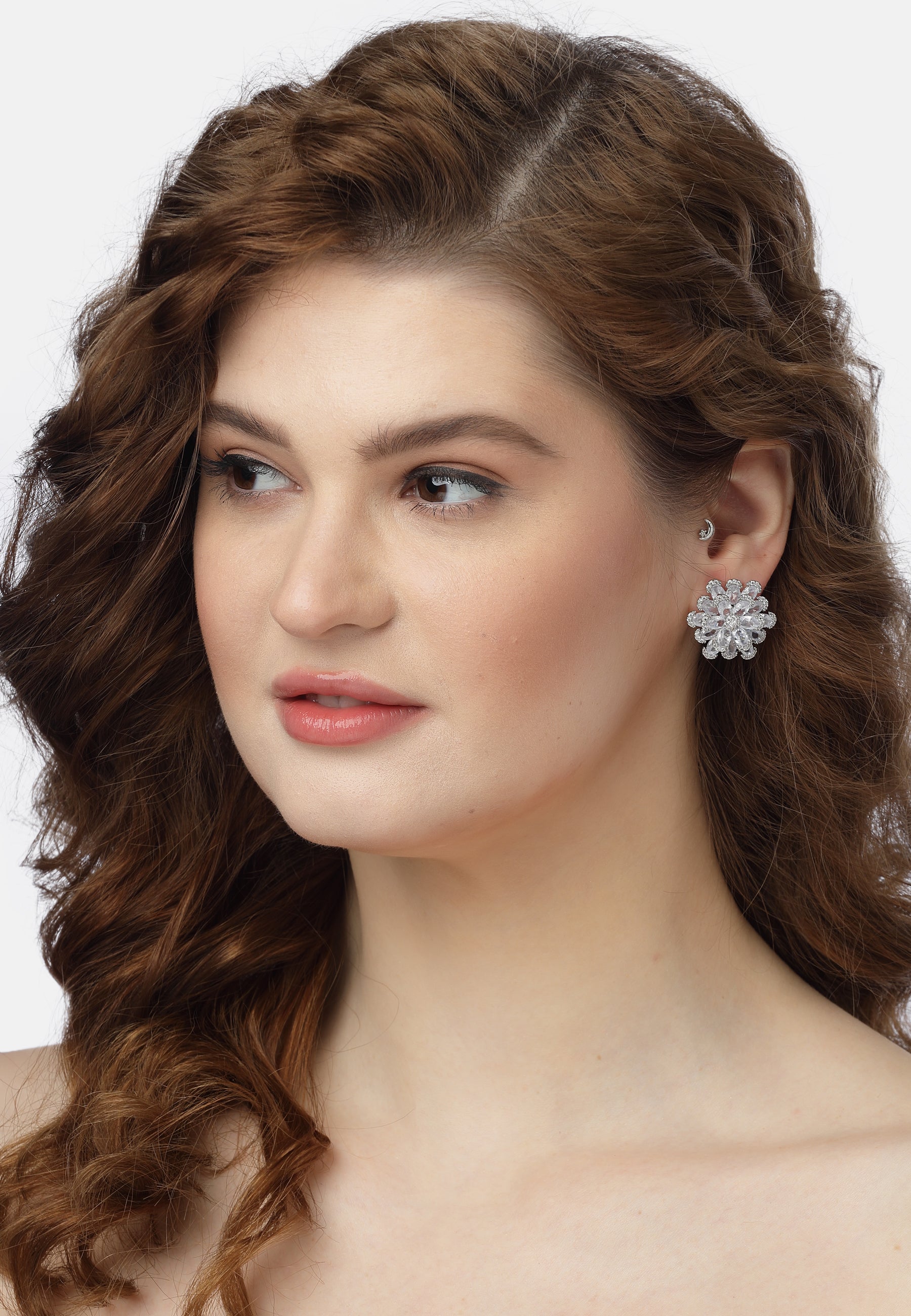 Icy Blooming Stud Earrings