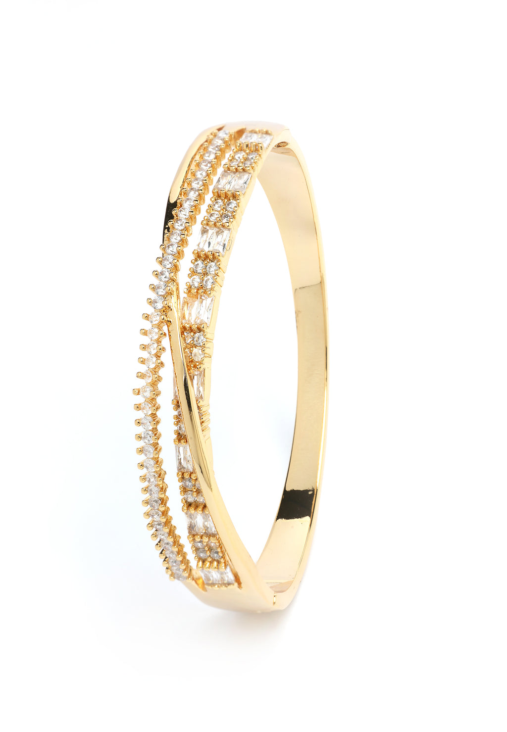 Gouden Twirl Diamanten Bangle