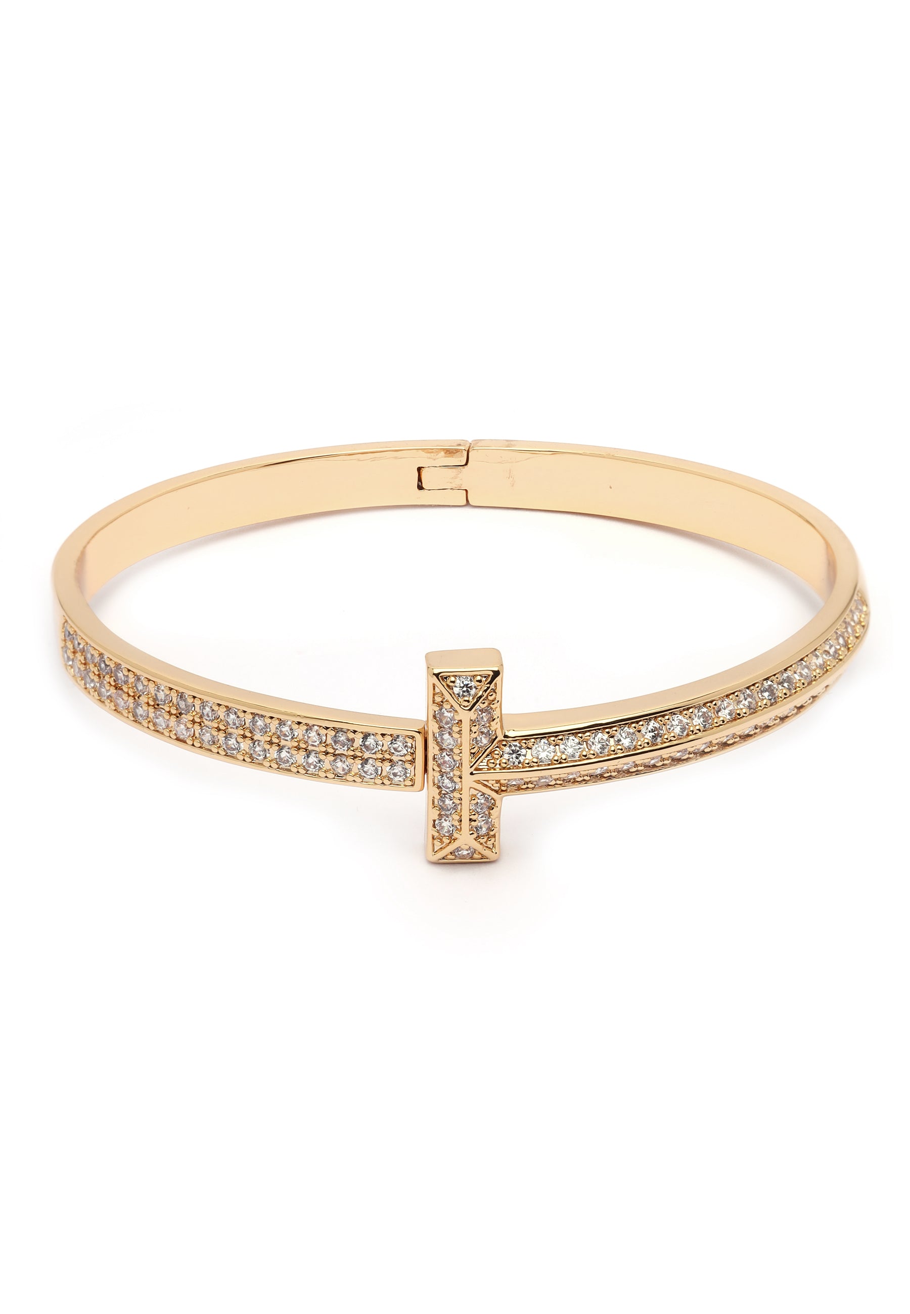 Gouden Stralende T-Bar Bangle