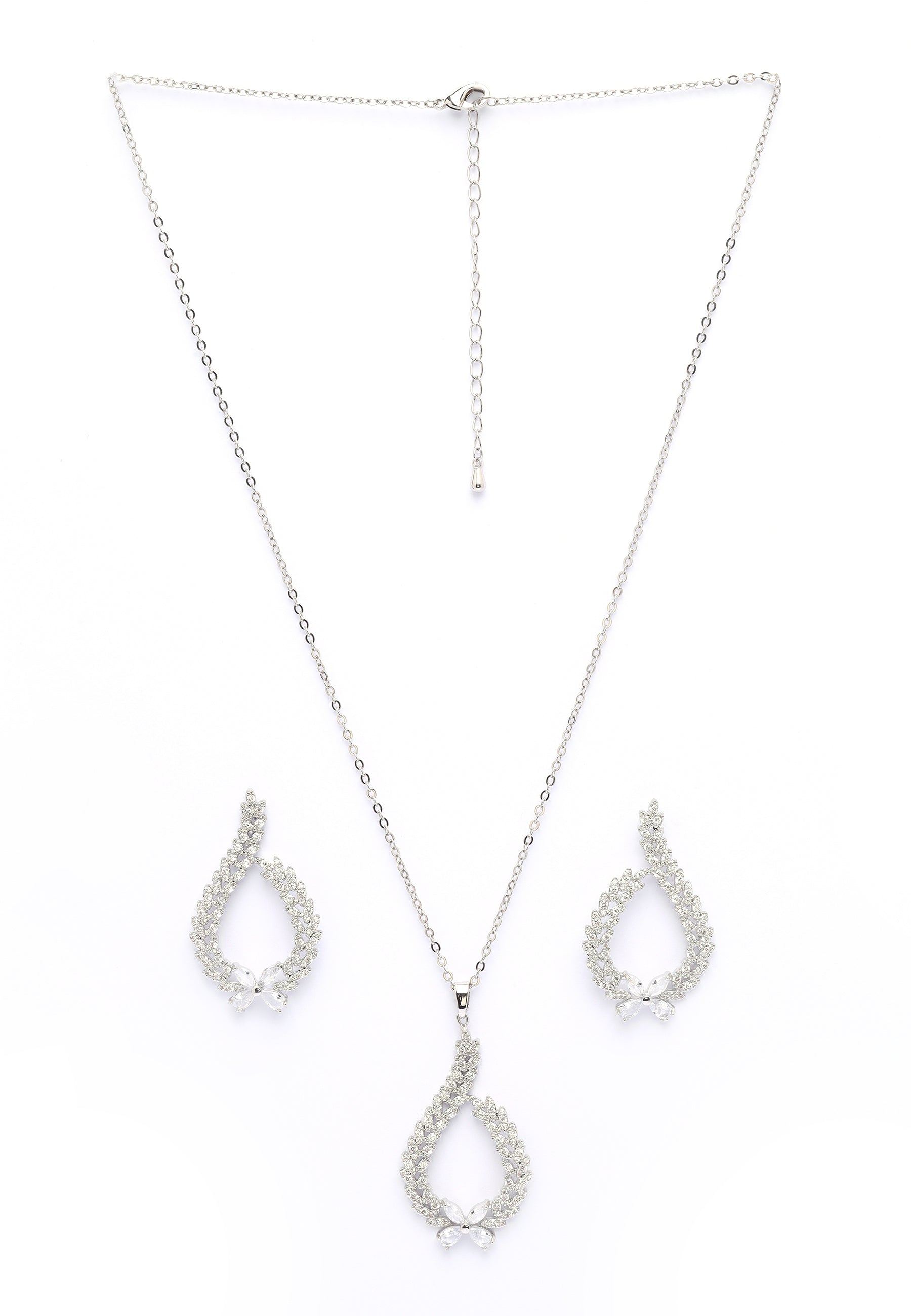 Ethereal Bow-shaped Earrings and Necklace Set