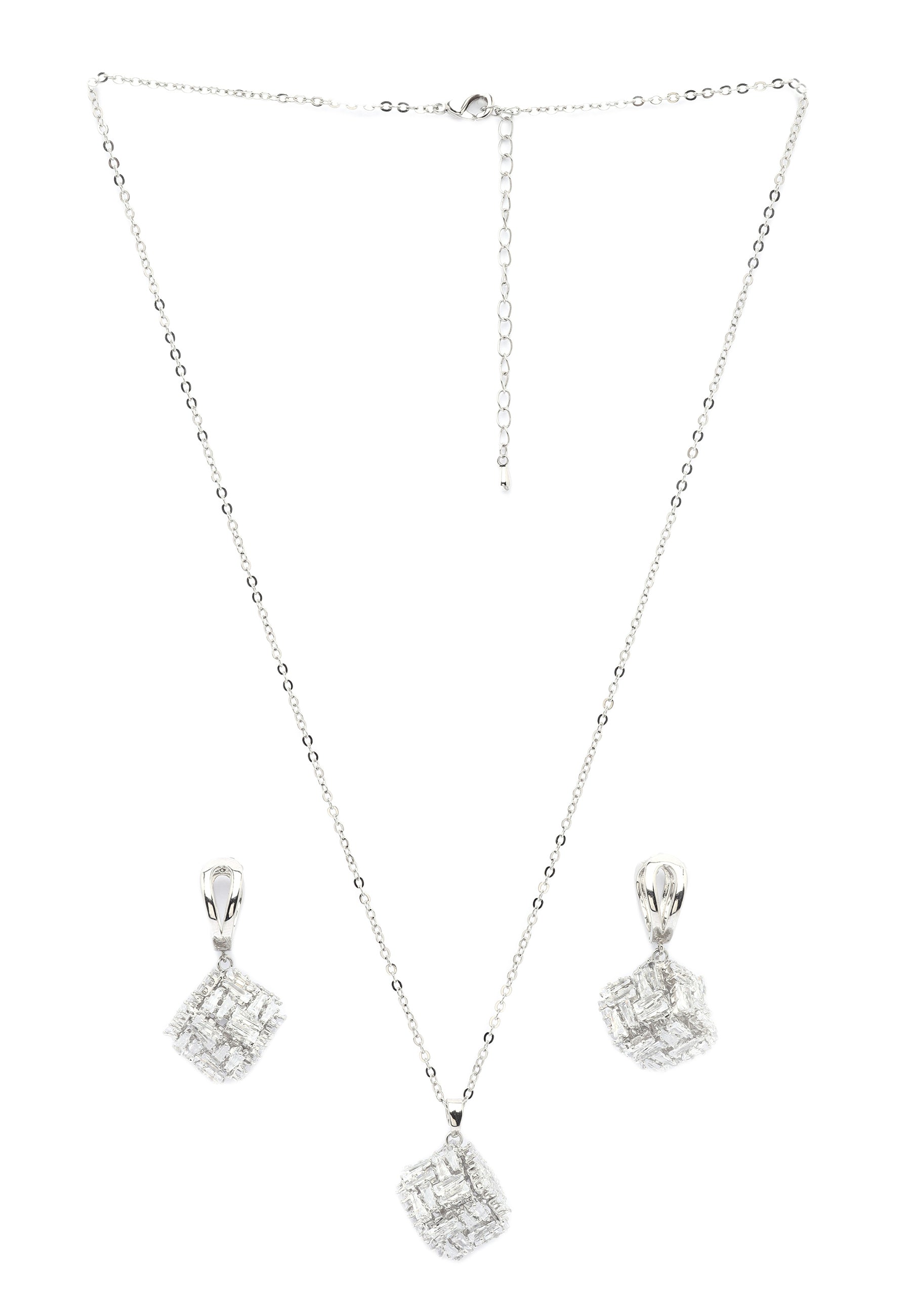 Glitterende Symfonie Halsketting en Oorbellen Set