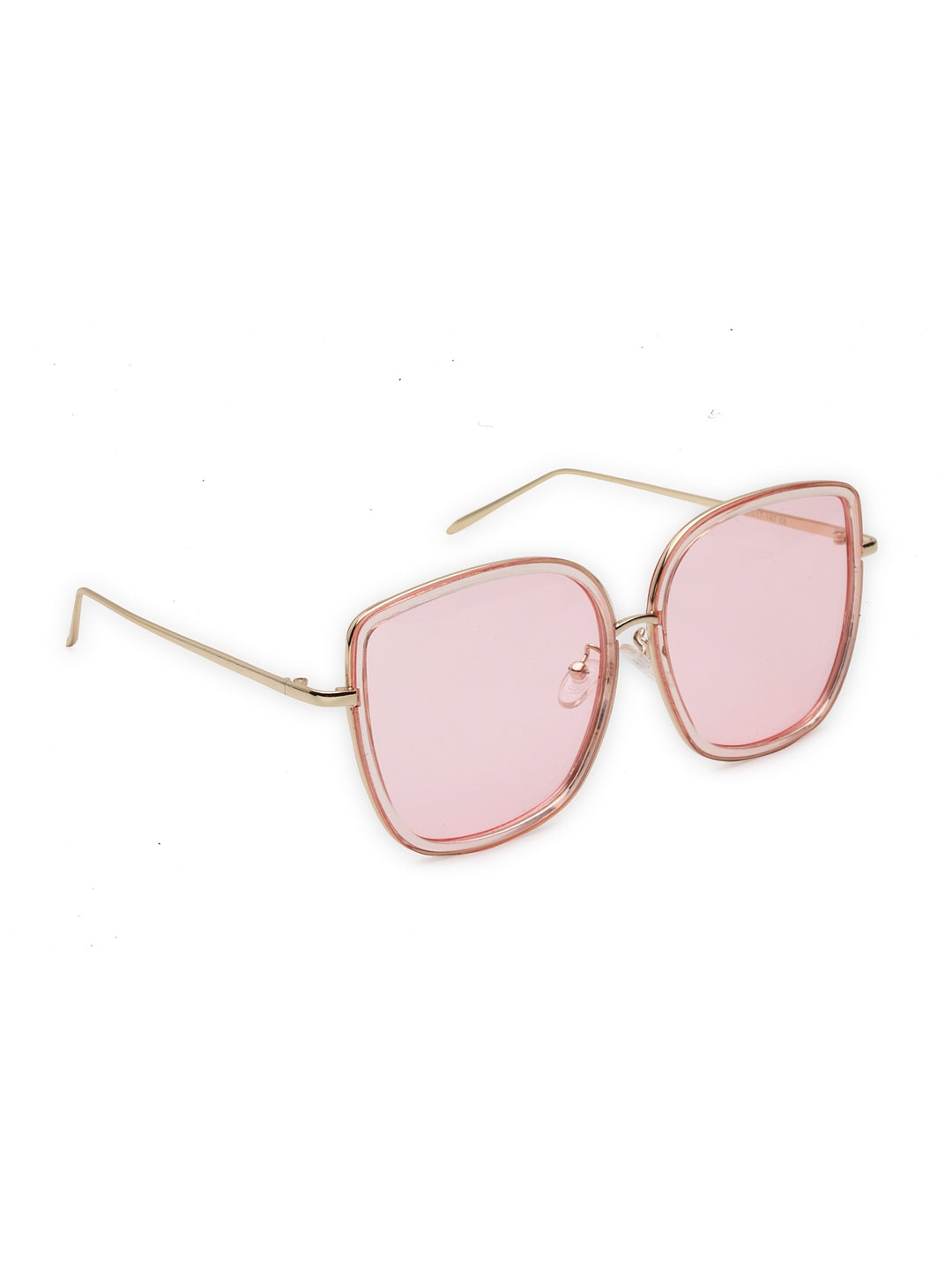 Übergroße, sommerliche, transparente Sonnenbrille in Rosatönen für Damen