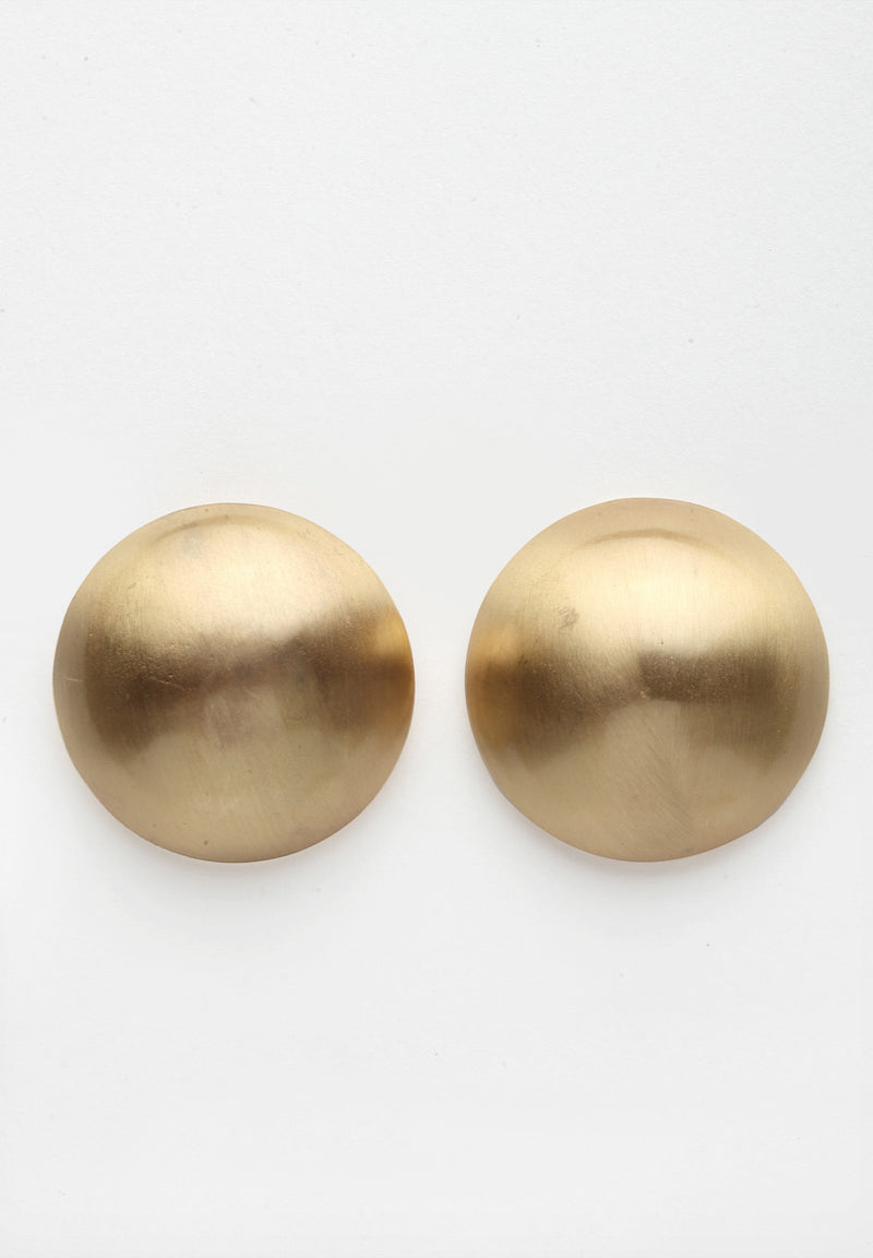 Metallic Gold Round Stud Earrings