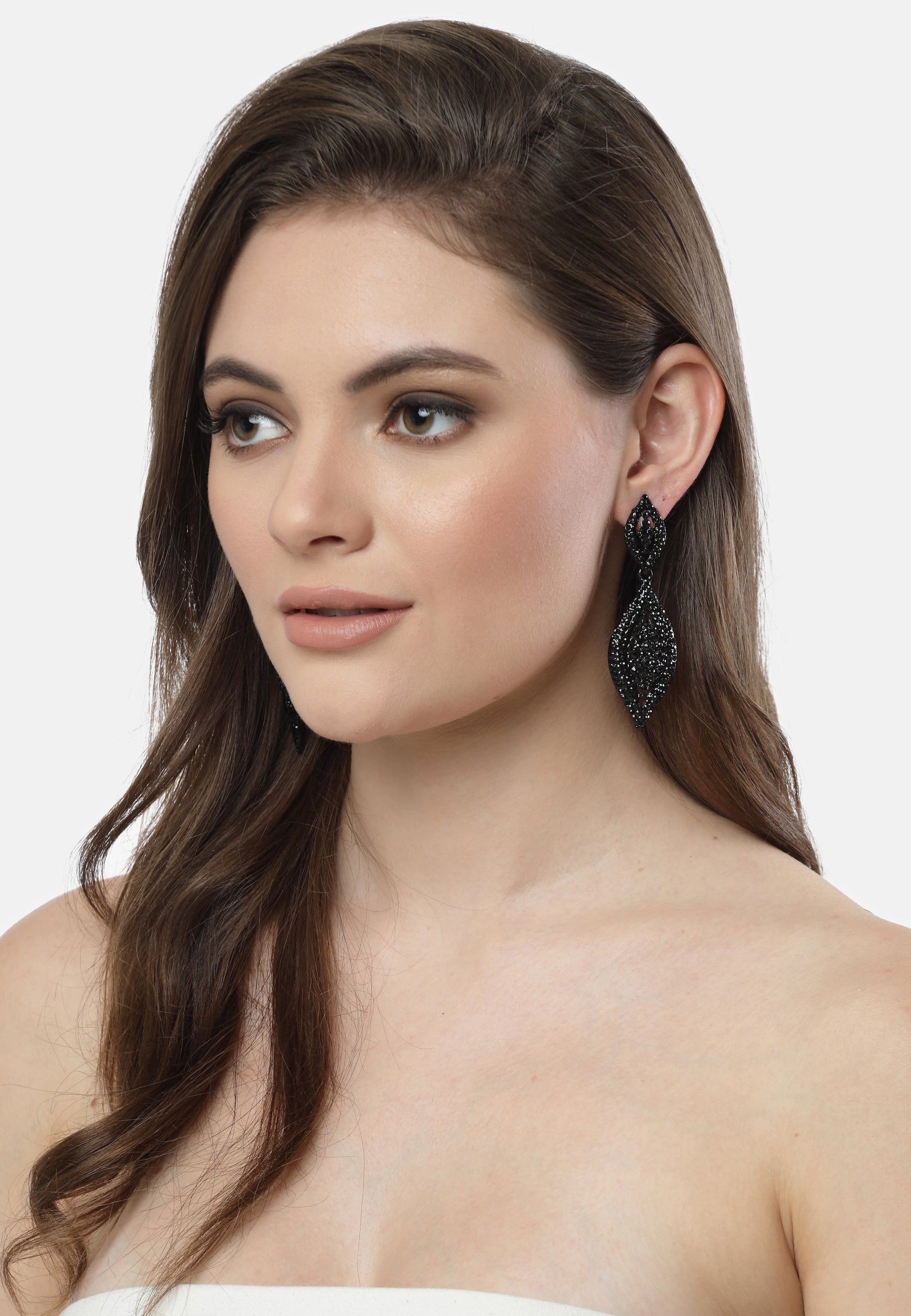 Boucles d'oreilles pendantes de luxe en noir