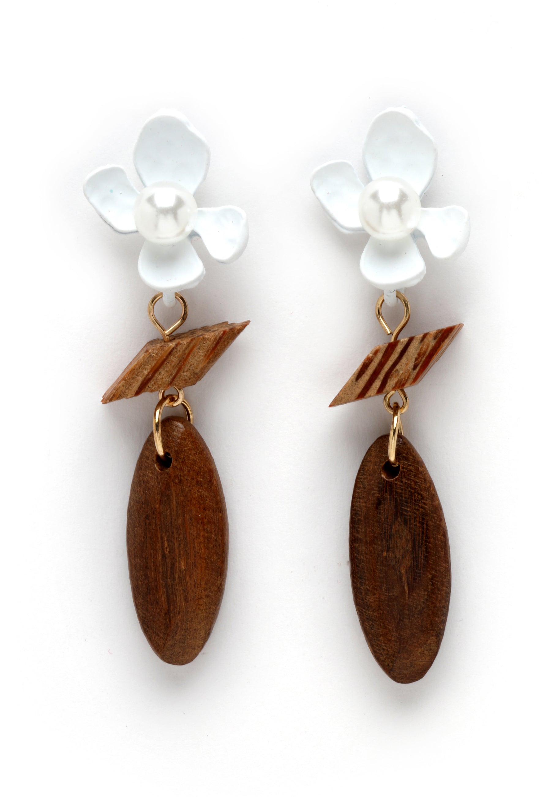 Pendientes colgantes de madera