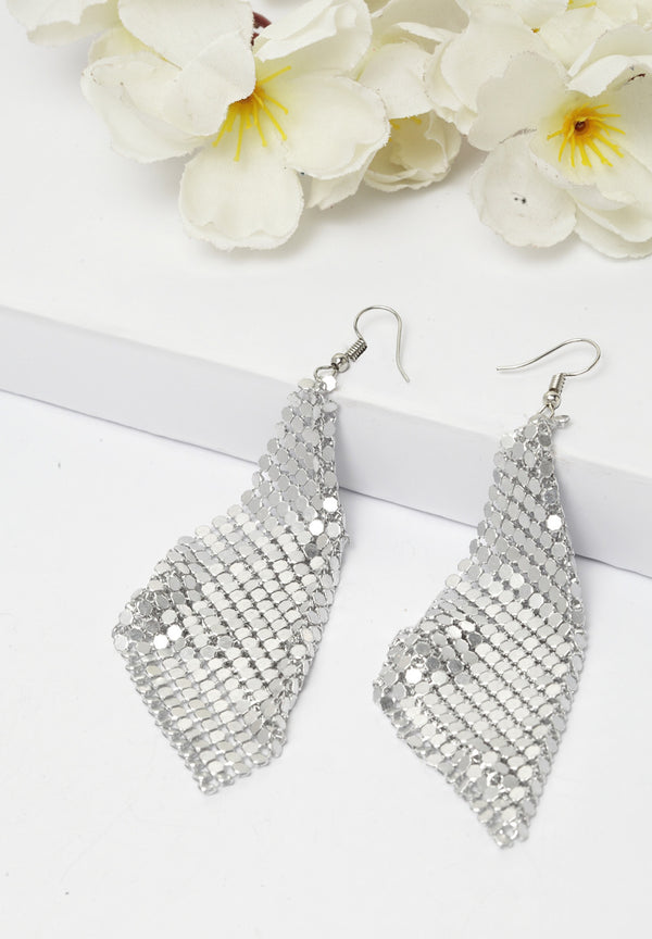 Boucles d'oreilles en argent métallisé