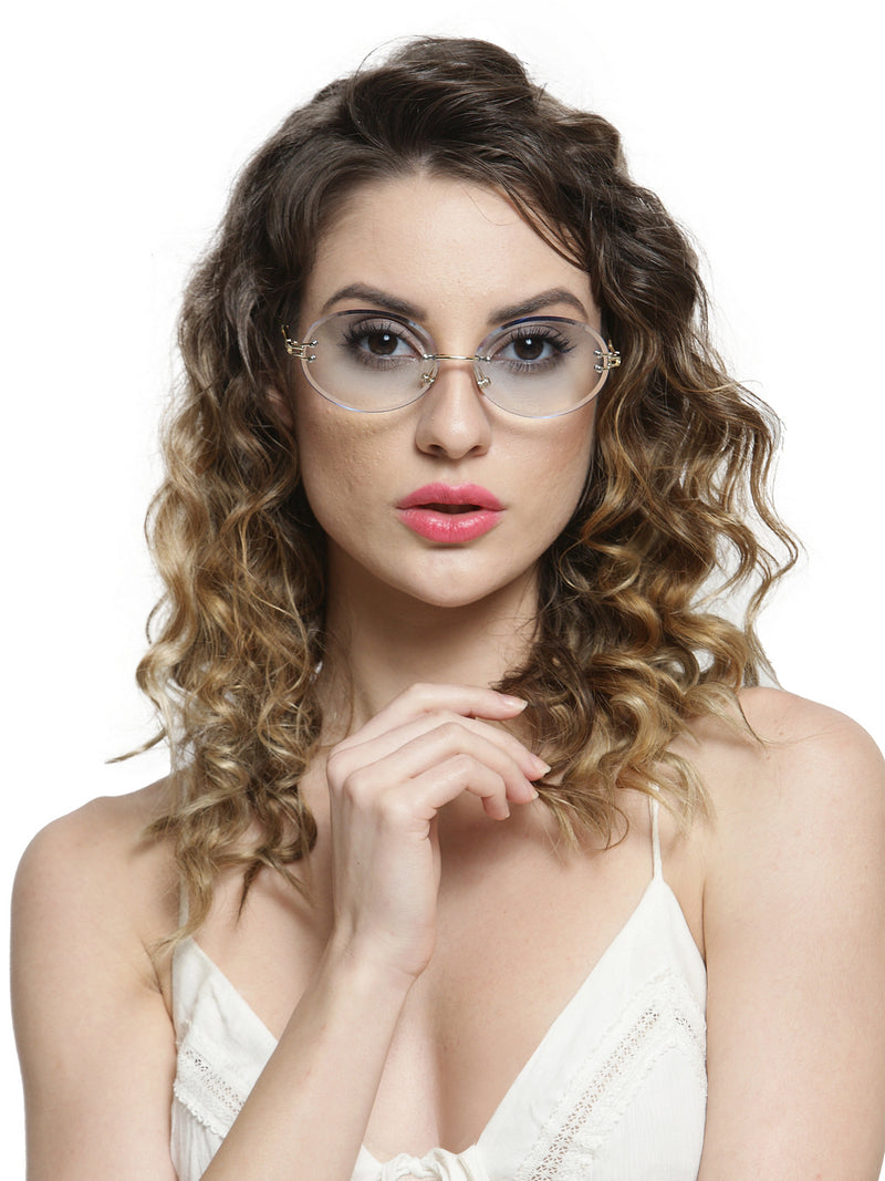 Randlose Brille, runde Ocean-Sonnenbrille für Damen